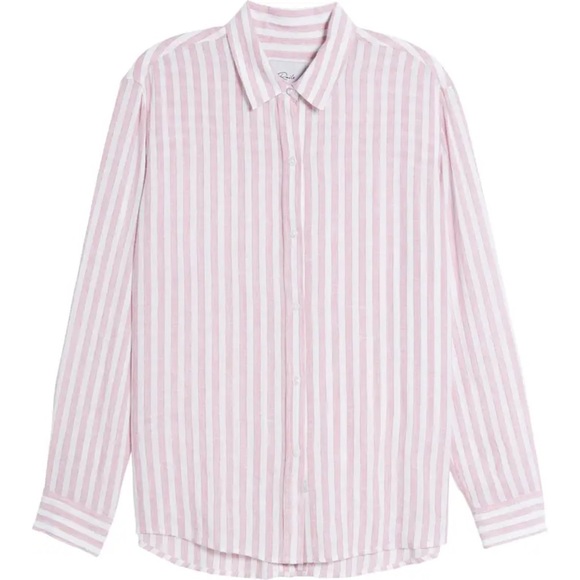 Rails Sydney Rouge Rosegold Lurex Stripe Shirt - Picture 6 of 13